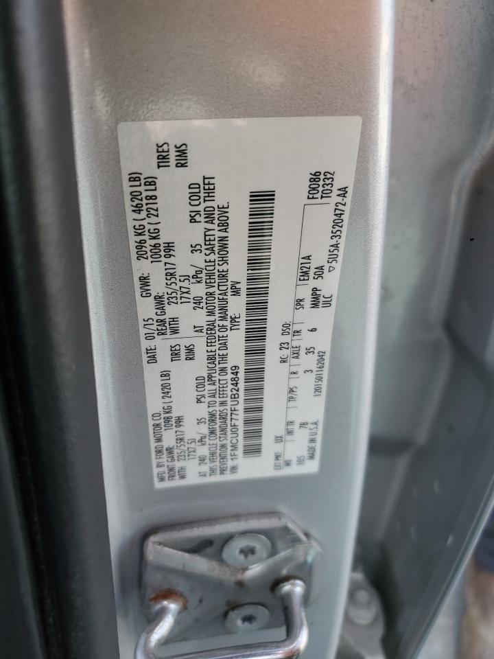 2015 Ford Escape S VIN: 1FMCU0F77FUB24849 Lot: 85757145