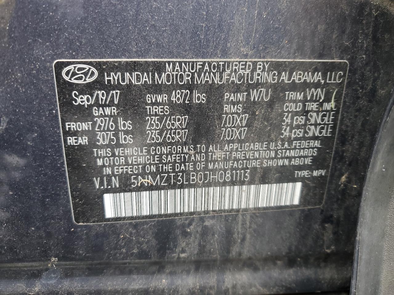 2018 Hyundai Santa Fe Sport VIN: 5NMZT3LB0JH081113 Lot: 82356735