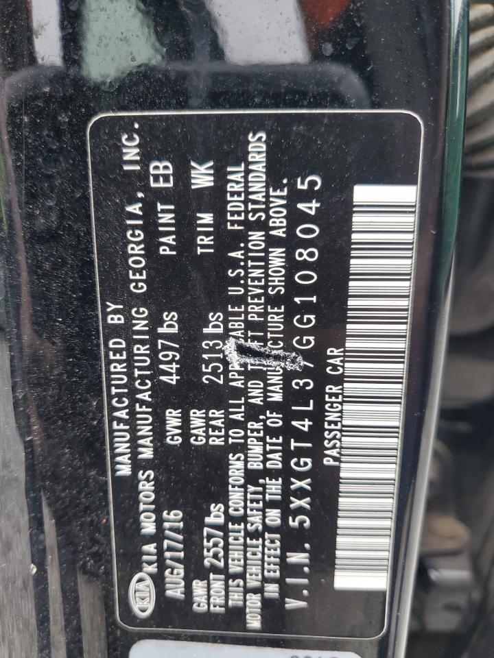 2016 Kia Optima Lx VIN: 5XXGT4L37GG108045 Lot: 85376425