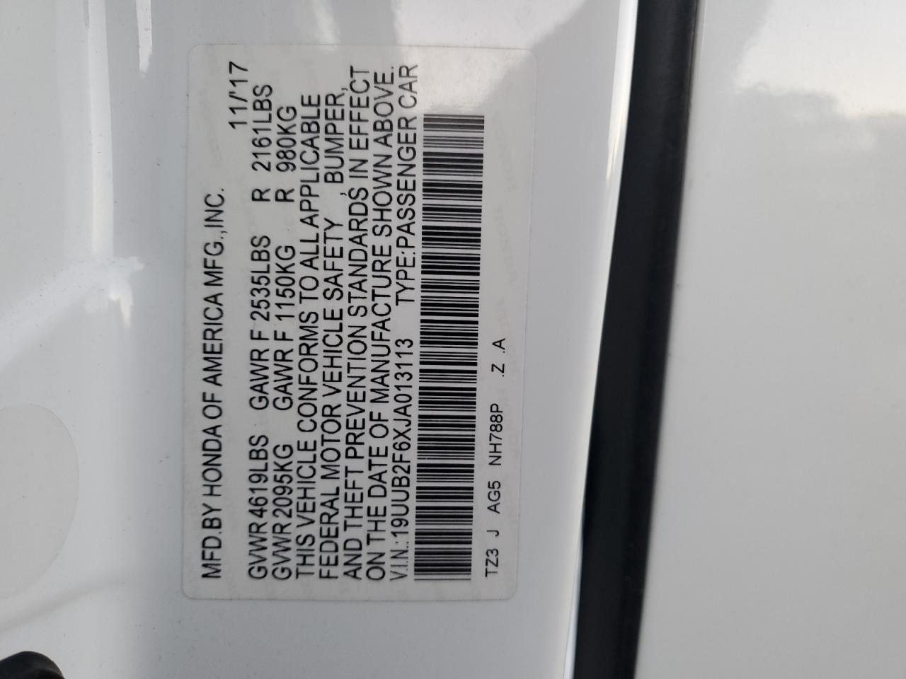 2018 Acura Tlx Tech+A VIN: 19UUB2F6XJA013113 Lot: 82283195