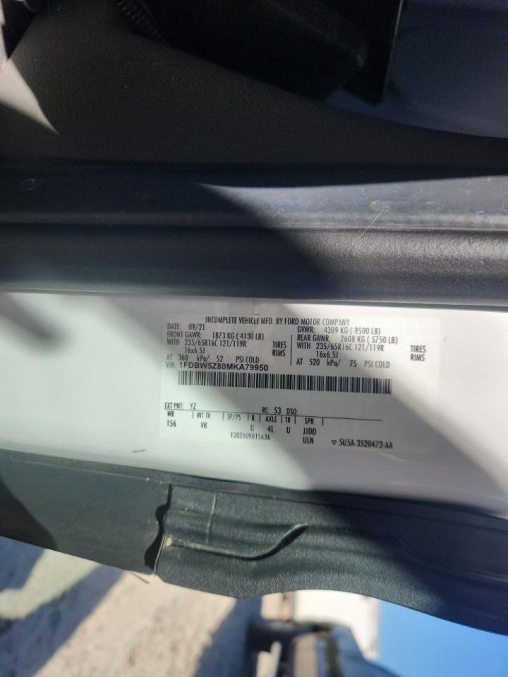 2021 Ford Transit Truck Cab And Chassis VIN: 1FDBW5Z80MKA79950 Lot: 89501605