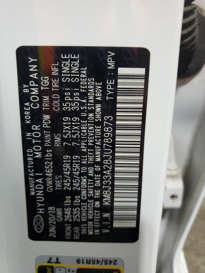 2018 Hyundai Tucson Value VIN: KM8J33A28JU789873 Lot: 85880315