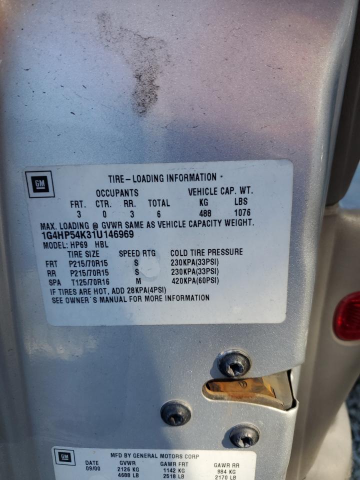 2001 Buick Lesabre Custom VIN: 1G4HP54K31U146969 Lot: 85323165