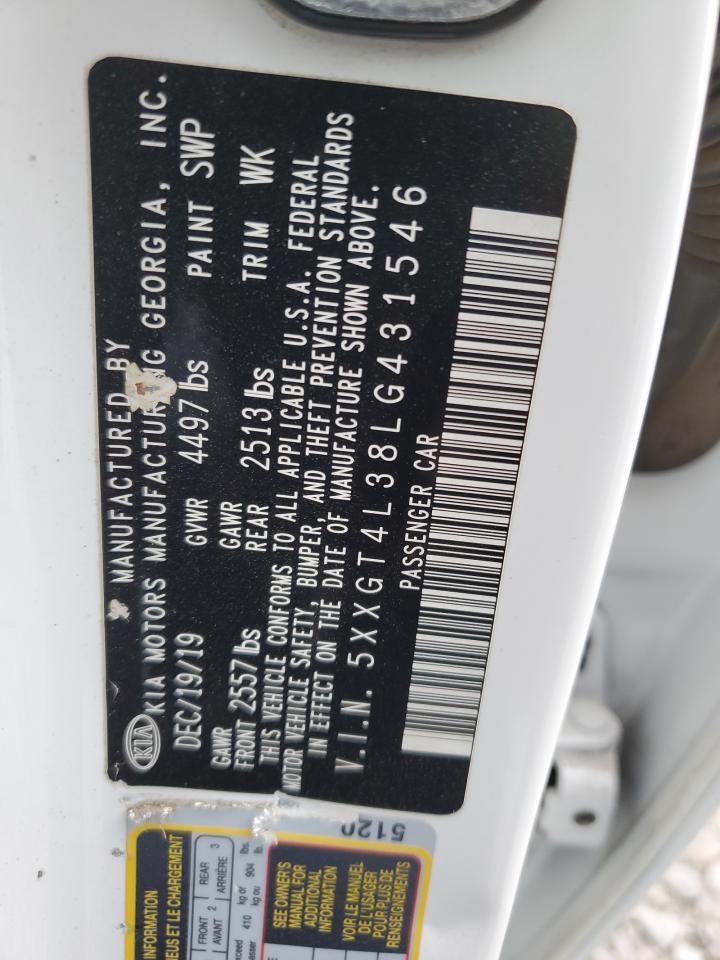 2020 Kia Optima Lx VIN: 5XXGT4L38LG431546 Lot: 85687365