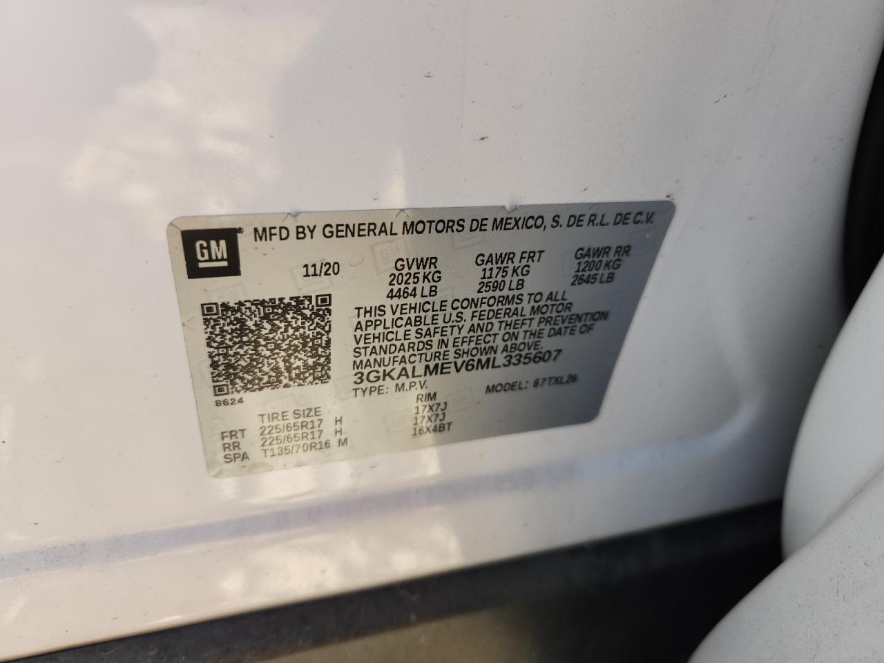 2021 GMC Terrain Sle VIN: 3GKALMEV6ML335607 Lot: 82531915