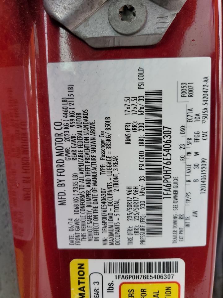 2014 Ford Fusion Se VIN: 1FA6P0H76E5406307 Lot: 90465825