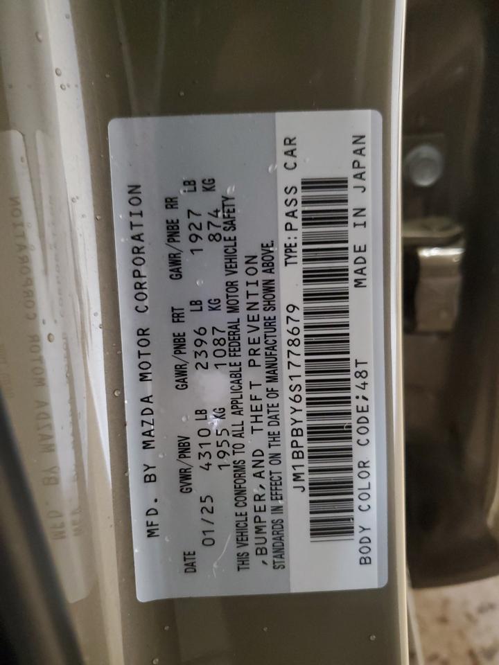 2025 Mazda 3 Carbon Turbo VIN: JM1BPBYY6S1778679 Lot: 86325945