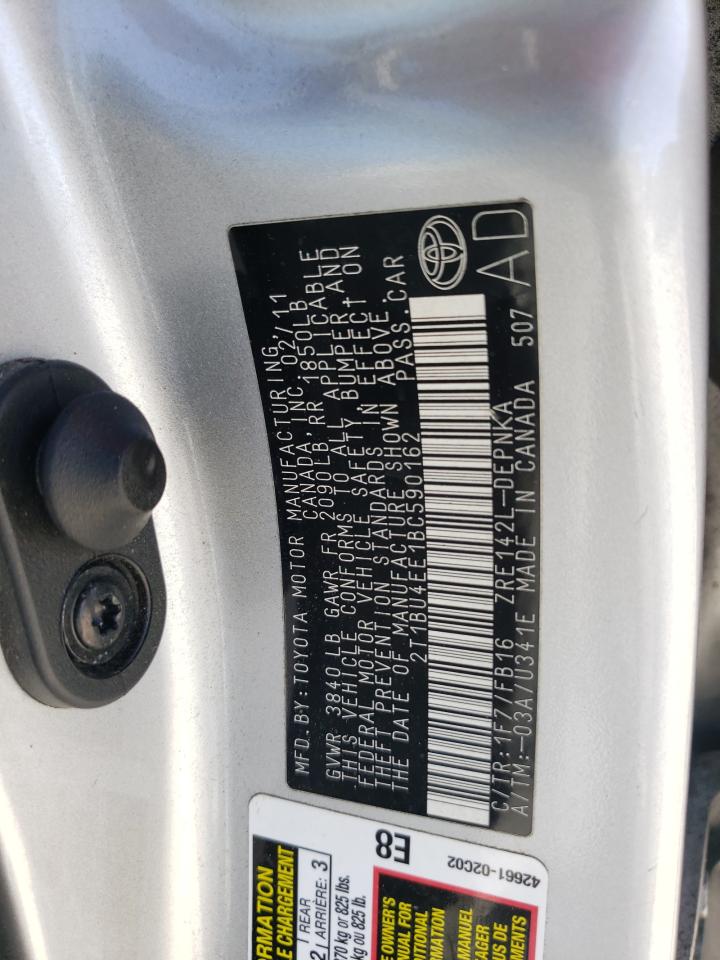 2011 Toyota Corolla Base VIN: 2T1BU4EE1BC590162 Lot: 81972215