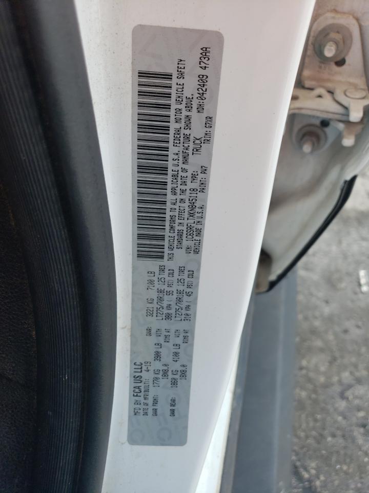 2019 Ram 1500 Rebel VIN: 1C6SRFLTXKN845118 Lot: 84553895