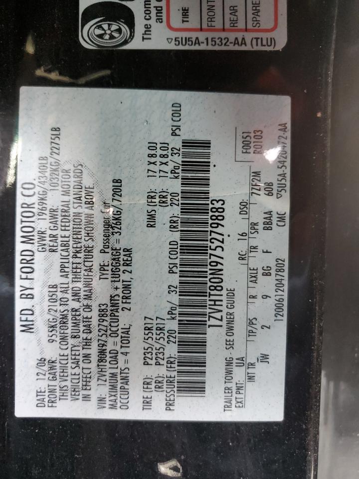 2007 Ford Mustang VIN: 1ZVHT80N975279883 Lot: 84640335