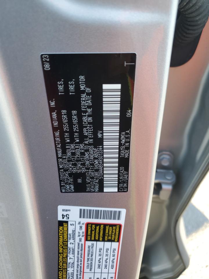 2024 Toyota Grand Highlander Xle VIN: 5TDAAAB54RS013344 Lot: 86495895