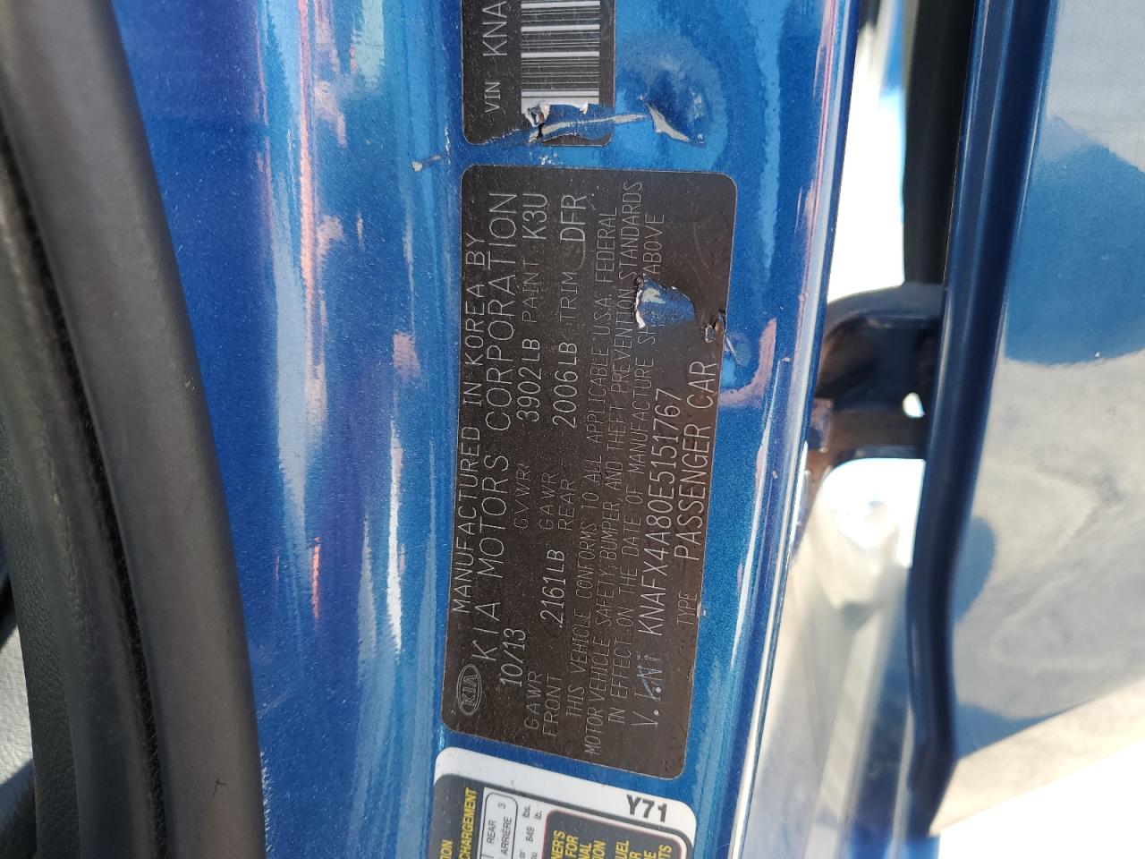 2014 Kia Forte Ex VIN: KNAFX4A80E5151767 Lot: 86107775