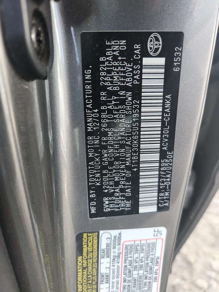 2005 Toyota Camry Le VIN: 4T1BE30K65U519532 Lot: 84994885