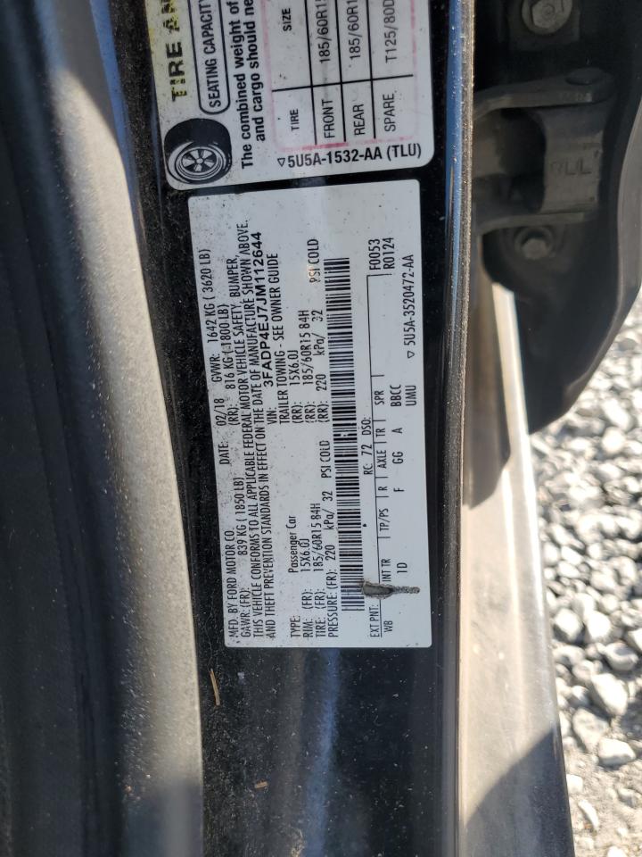 2018 Ford Fiesta Se VIN: 3FADP4EJ7JM112644 Lot: 85940875