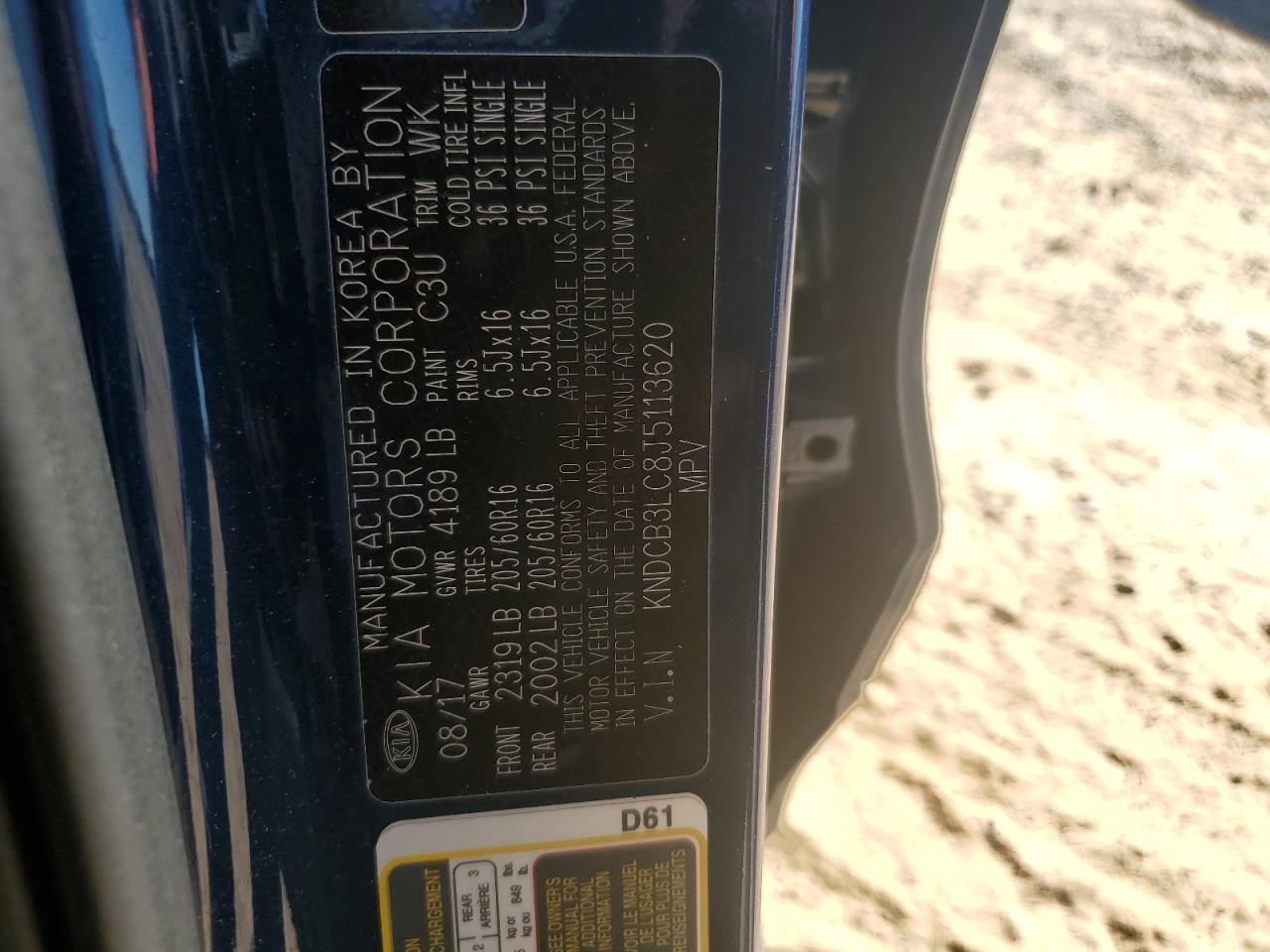 2018 Kia Niro Fe VIN: KNDCB3LC8J5113620 Lot: 86219985