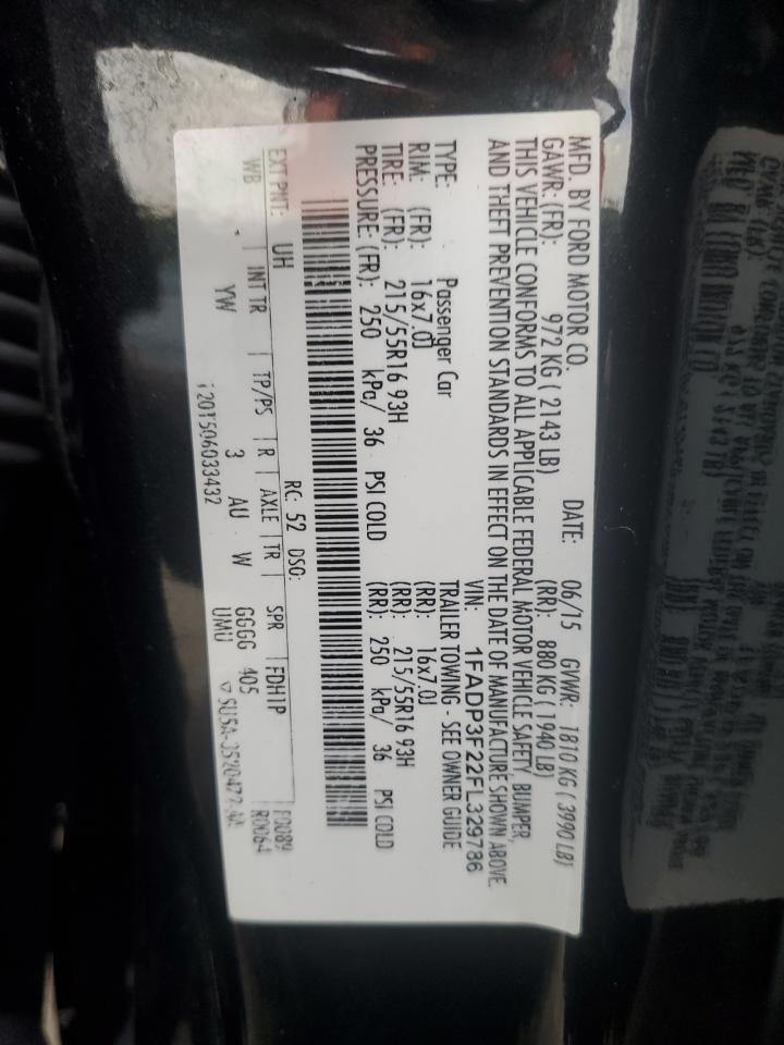 2015 Ford Focus Se VIN: 1FADP3F22FL329786 Lot: 84889115