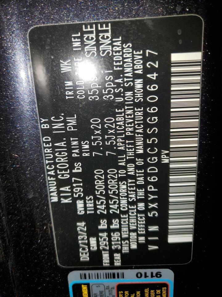 2025 Kia Telluride S VIN: 5XYP6DGC5SG606427 Lot: 86751975