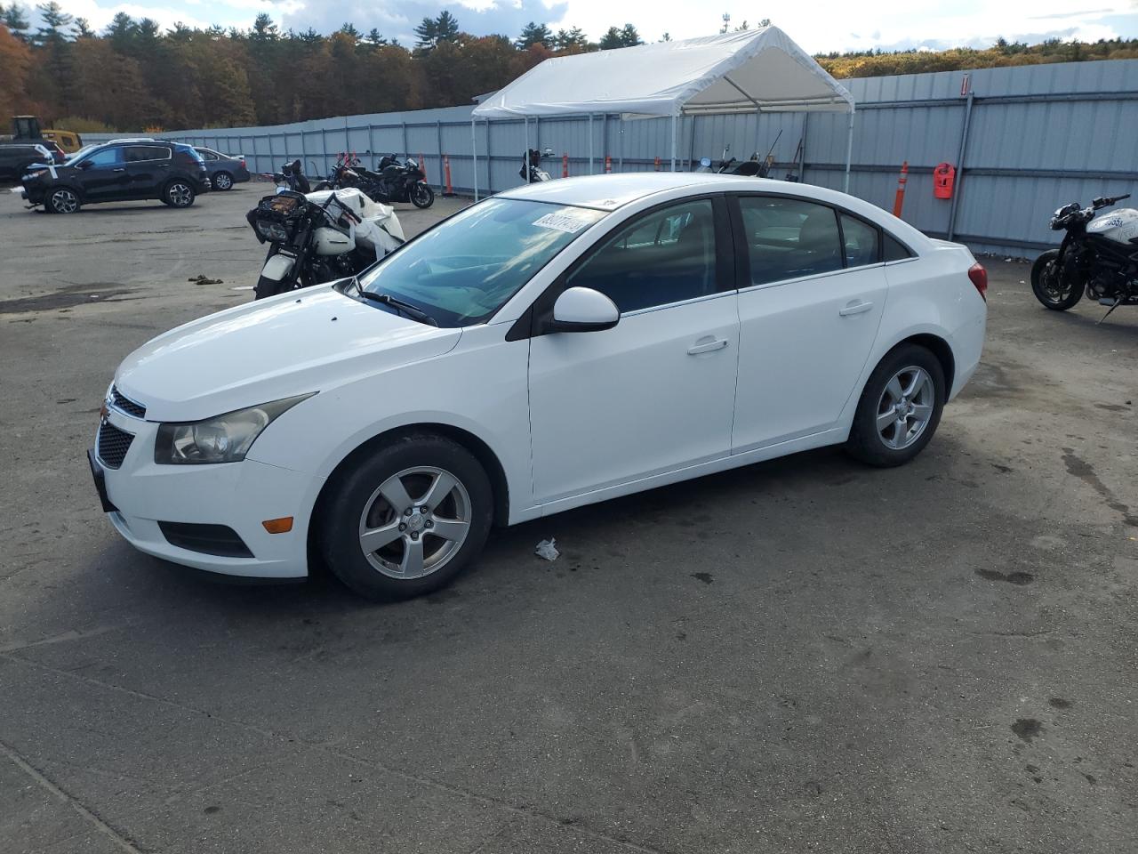 2014 Chevrolet Cruze Lt white sedan 4d gas 1G1PK5SB8E7400612 photo #1