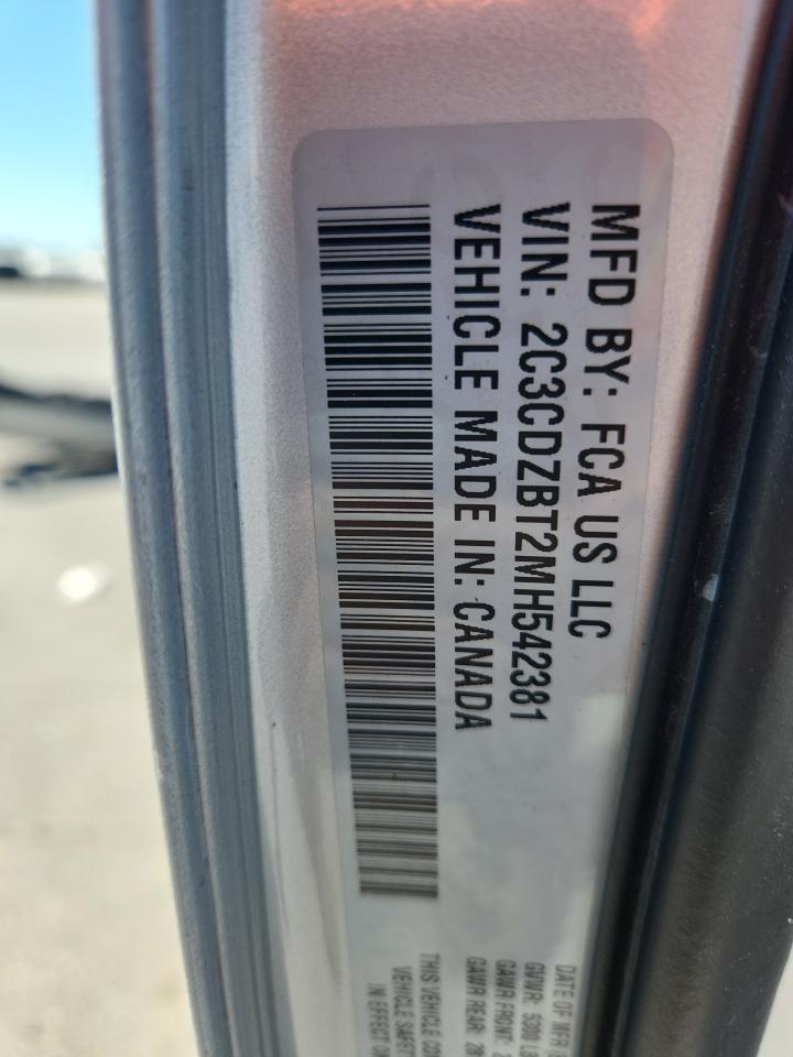 2021 Dodge Challenger R/T VIN: 2C3CDZBT2MH542381 Lot: 86237915