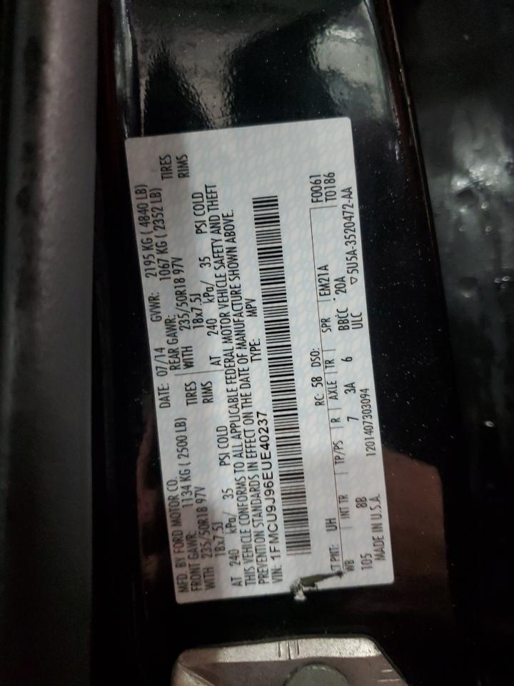 2014 Ford Escape Titanium VIN: 1FMCU9J96EUE40237 Lot: 86101725