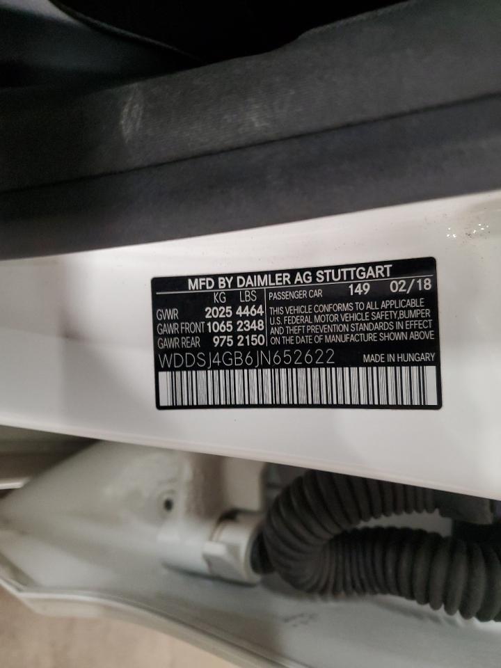 2018 Mercedes-Benz Cla 250 4Matic VIN: WDDSJ4GB6JN652622 Lot: 89654825
