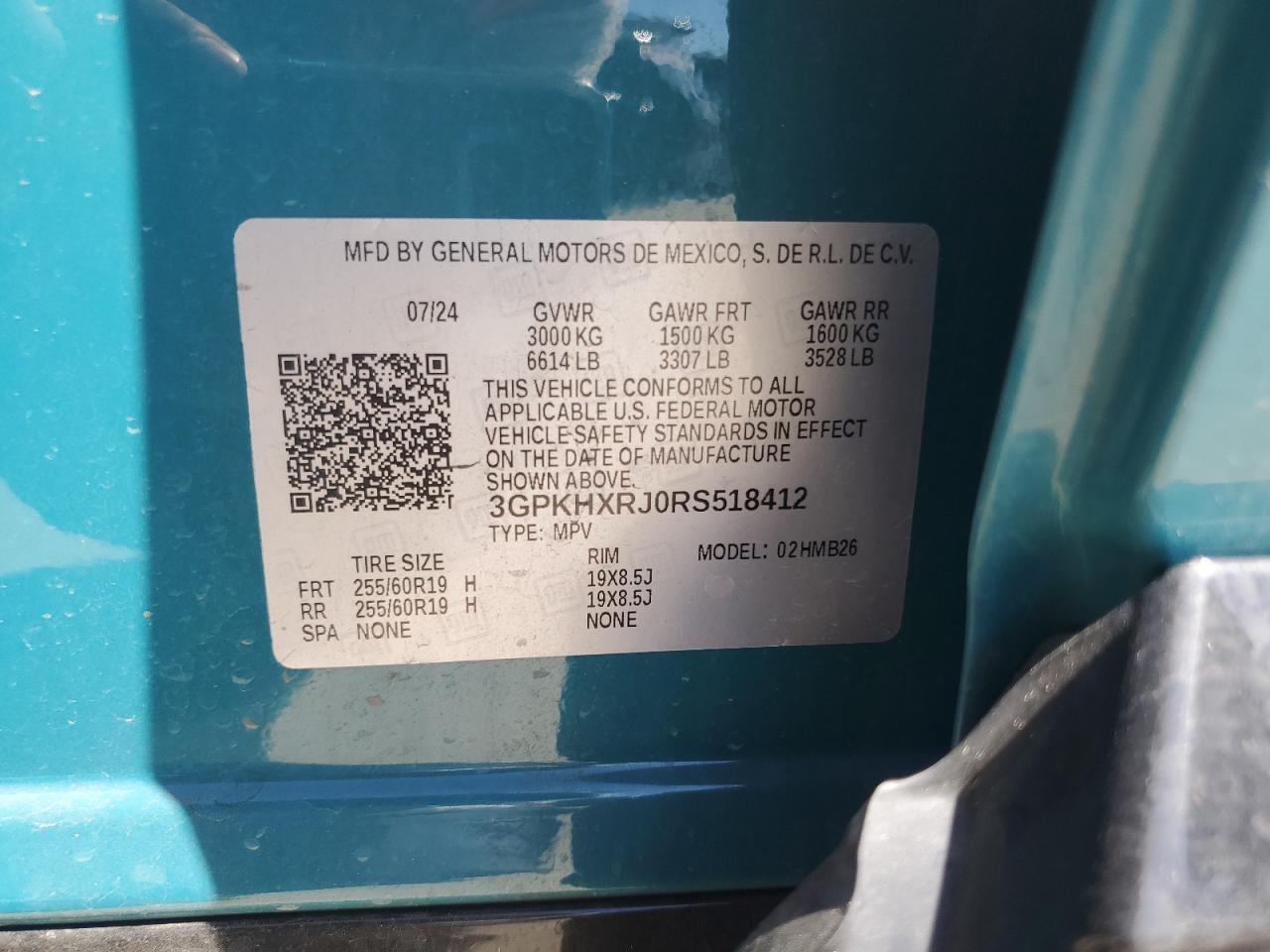 2024 Honda Prologue Tour VIN: 3GPKHXRJ0RS518412 Lot: 87408685