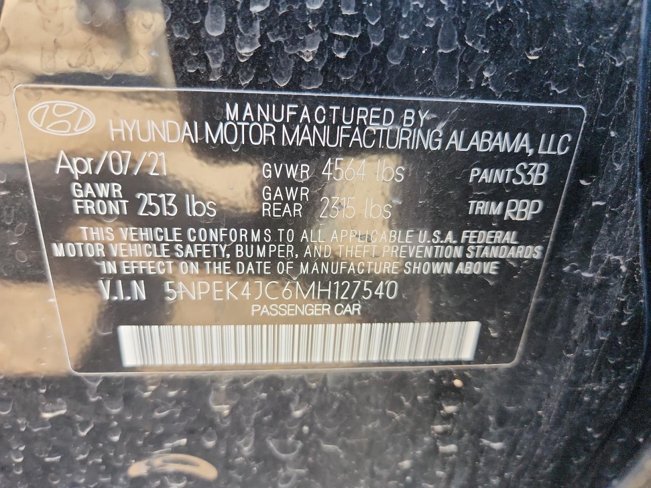 2021 Hyundai Sonata N Line VIN: 5NPEK4JC6MH127540 Lot: 84446775