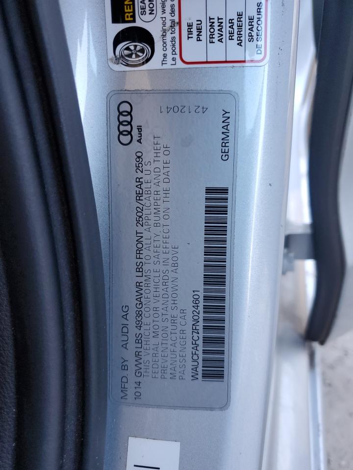 2015 Audi A6 Premium VIN: WAUCFAFC7FN024601 Lot: 82414165