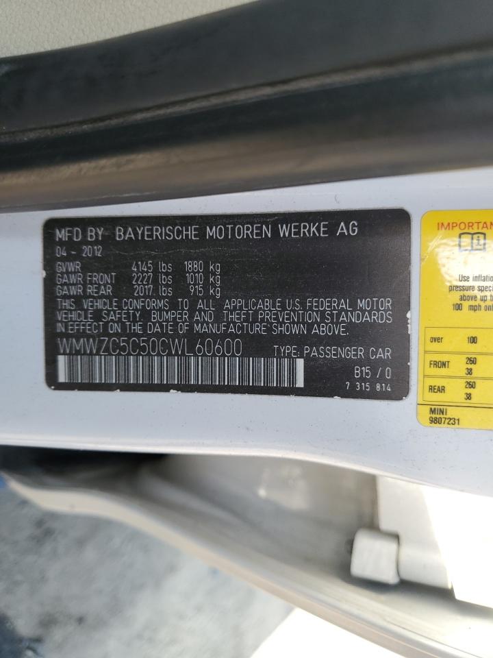 2012 Mini Cooper S Countryman VIN: WMWZC5C50CWL60600 Lot: 82199935