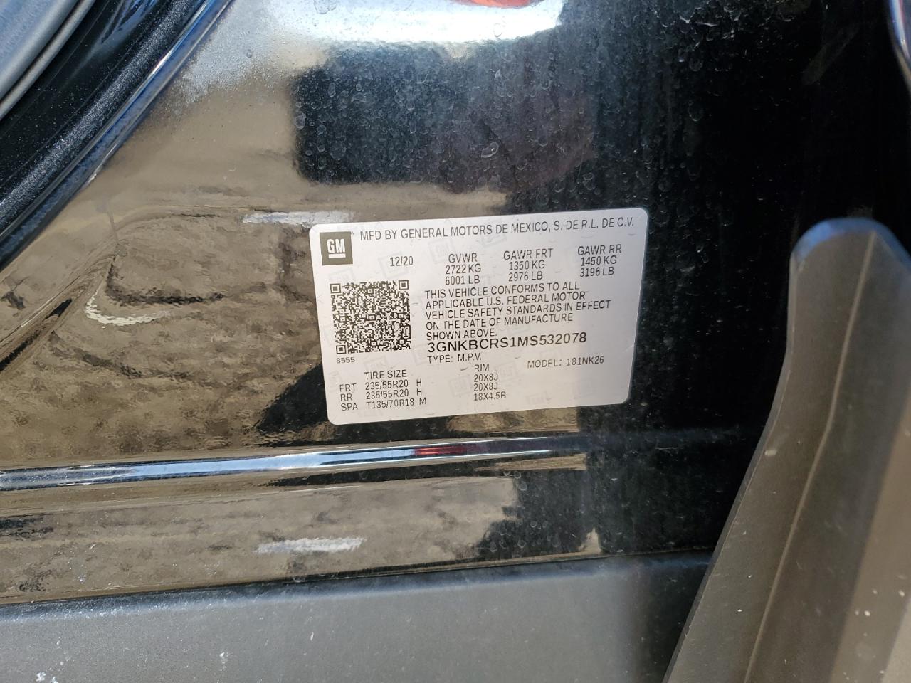 2021 Chevrolet Blazer 2Lt VIN: 3GNKBCRS1MS532078 Lot: 82351185