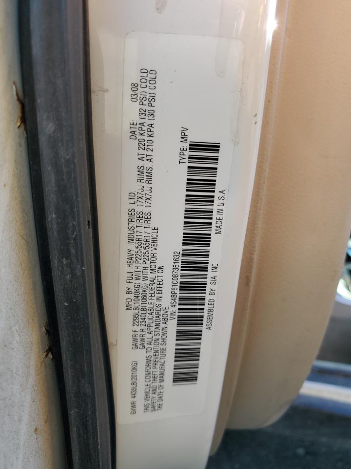 2008 Subaru Outback 2.5I VIN: 4S4BP61C087361632 Lot: 82231745