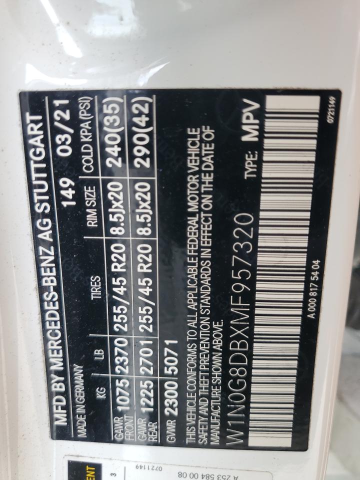 2021 Mercedes-Benz Glc 300 VIN: W1N0G8DBXMF957320 Lot: 90342895