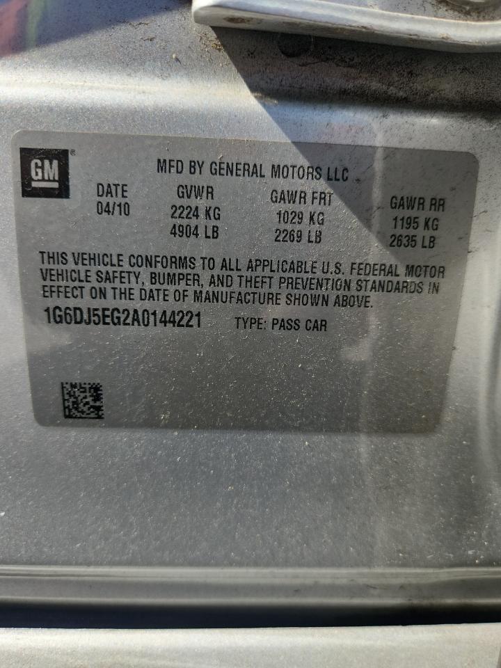 2010 Cadillac Cts Performance Collection VIN: 1G6DJ5EG2A0144221 Lot: 86629025