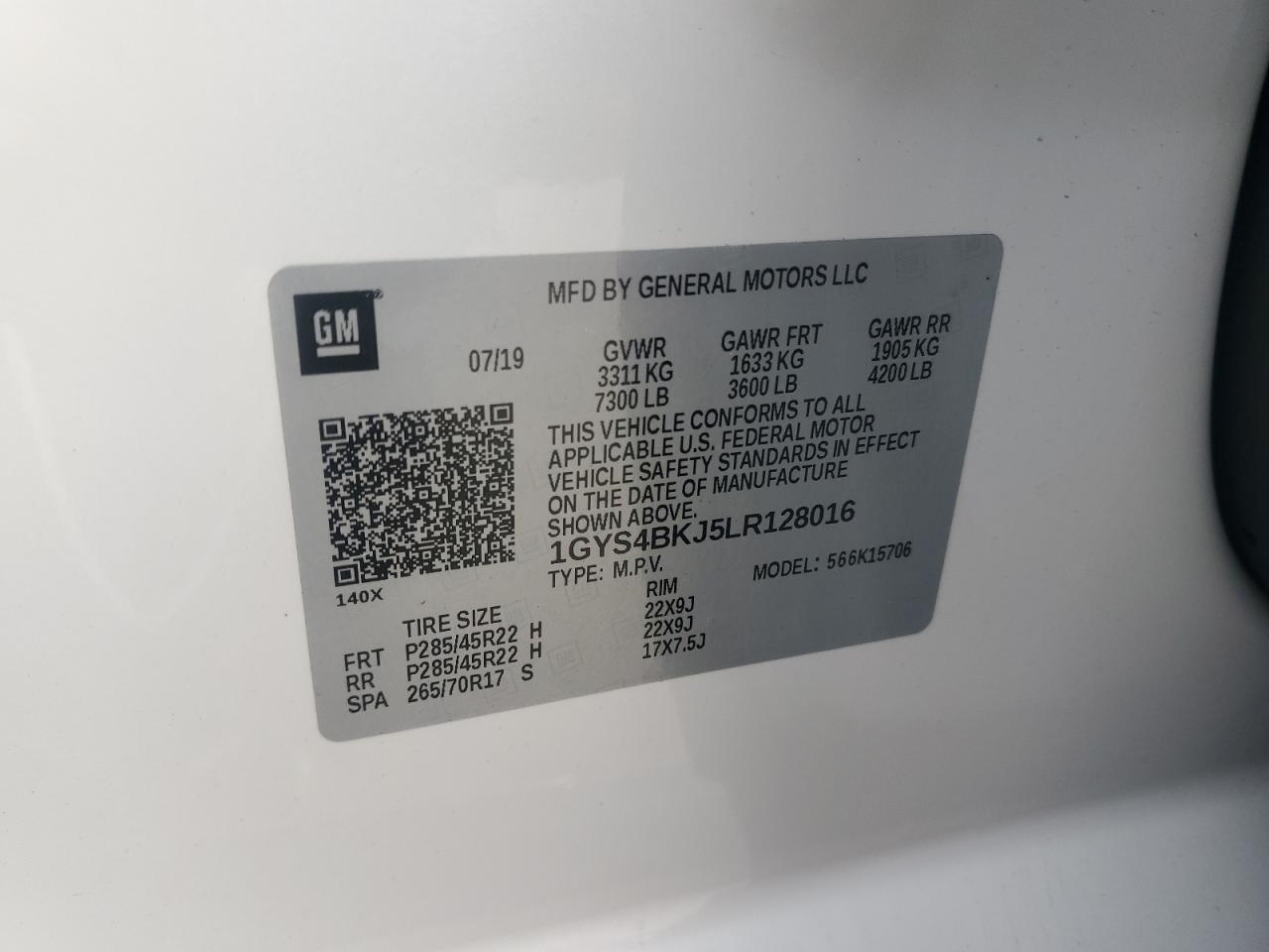 2020 Cadillac Escalade Luxury VIN: 1GYS4BKJ5LR128016 Lot: 85305105