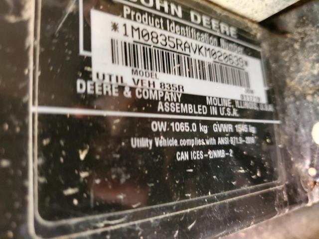 2019 JOHN DEERE GATOR XUV 835R