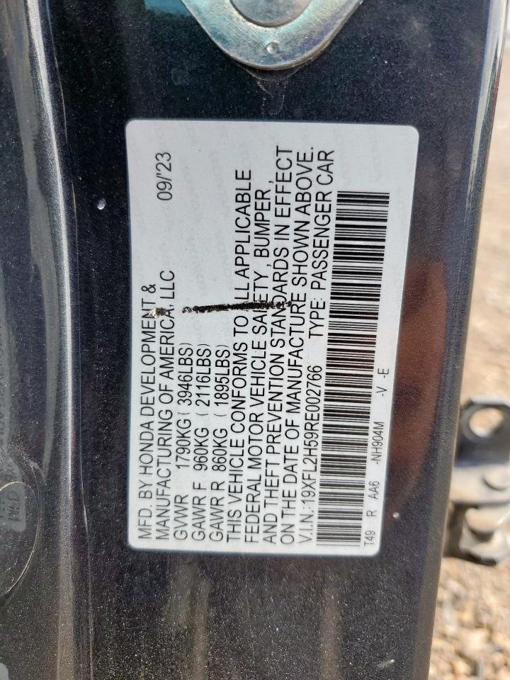 2024 Honda Civic Lx VIN: 19XFL2H59RE002766 Lot: 85585435