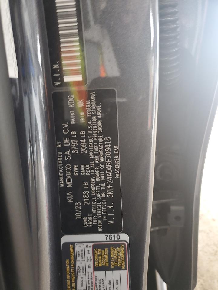 2024 Kia Forte Lx VIN: 3KPF24AD4RE709418 Lot: 86825635