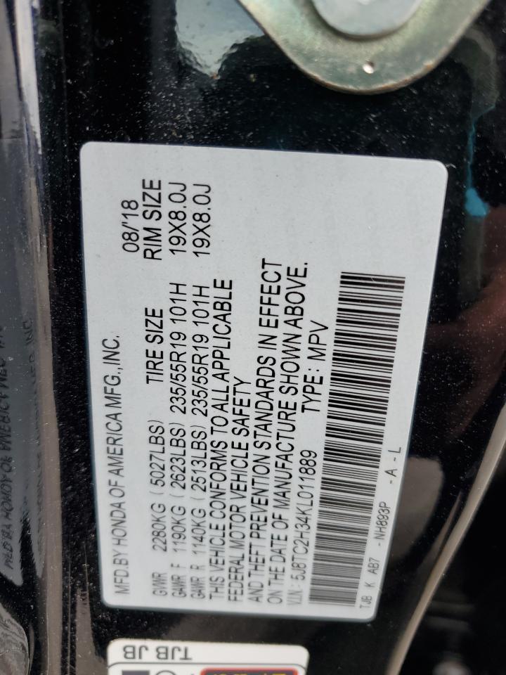 2019 Acura Rdx VIN: 5J8TC2H34KL011889 Lot: 85893695