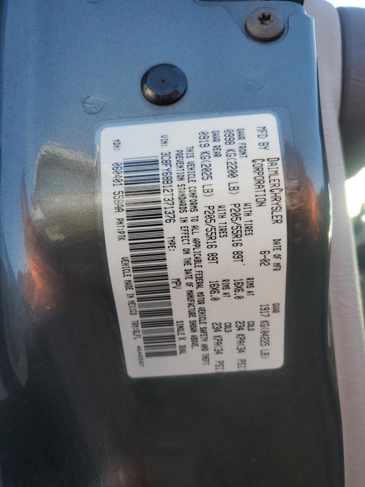 2002 Chrysler Pt Cruiser Limited VIN: 3C8FY68B12T371376 Lot: 86110205