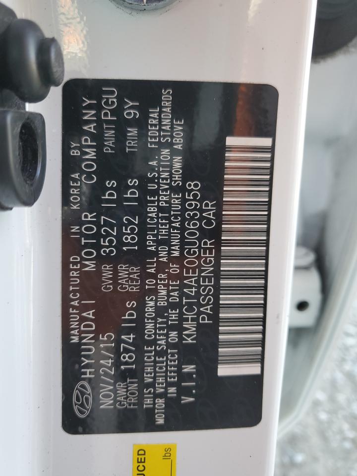 2016 Hyundai Accent Se VIN: KMHCT4AE0GU063958 Lot: 85362565