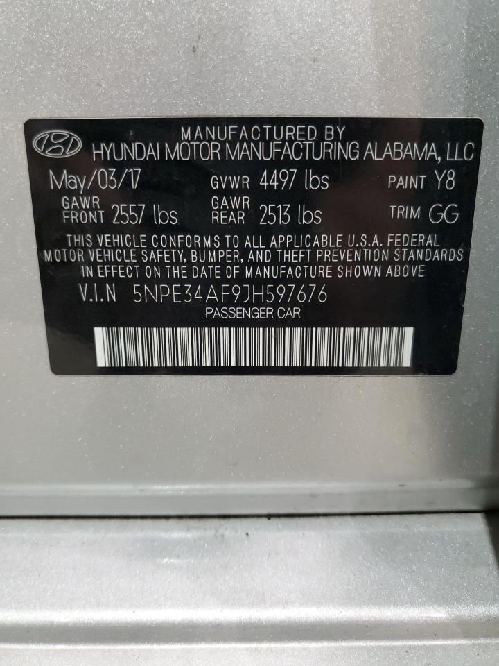 2018 Hyundai Sonata Sport VIN: 5NPE34AF9JH597676 Lot: 85704195