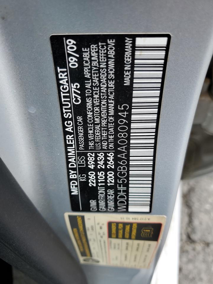 2010 Mercedes-Benz E 350 VIN: WDDHF5GB6AA080945 Lot: 85938695