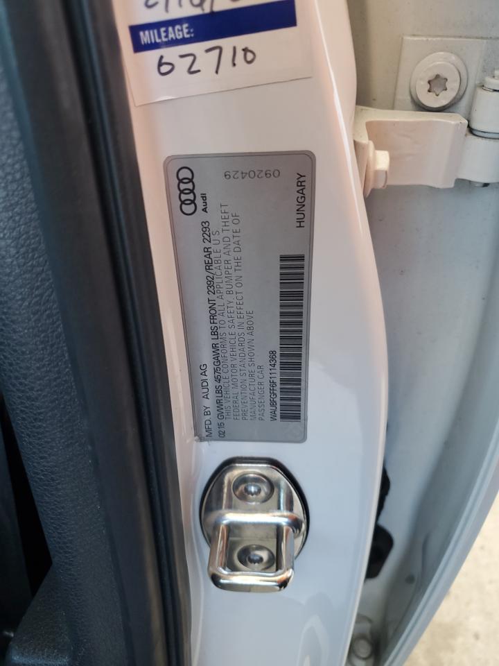 2015 Audi A3 Premium VIN: WAUBFGFF6F1114368 Lot: 87373405