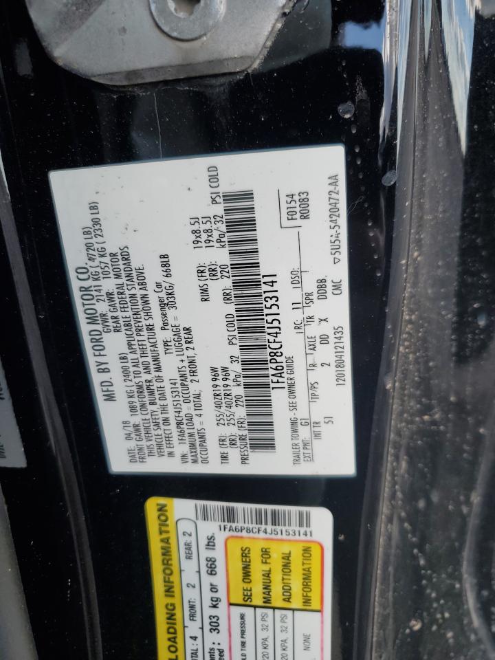 2018 Ford Mustang Gt VIN: 1FA6P8CF4J5153141 Lot: 90248355