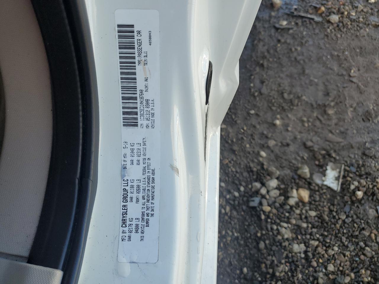 2010 Chrysler Sebring Touring VIN: 1C3BC5ED1AN187640 Lot: 82230315