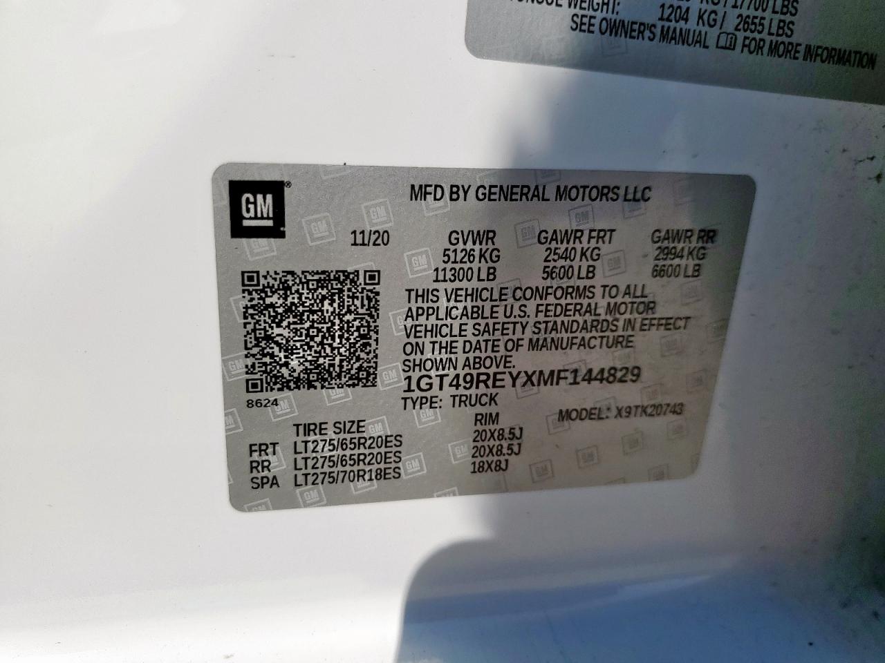 2021 GMC Sierra K2500 Denali VIN: 1GT49REYXMF144829 Lot: 83953505