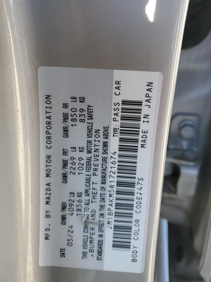 2024 Mazda 3 Select Sport VIN: JM1BPAKM5R1721674 Lot: 87401795