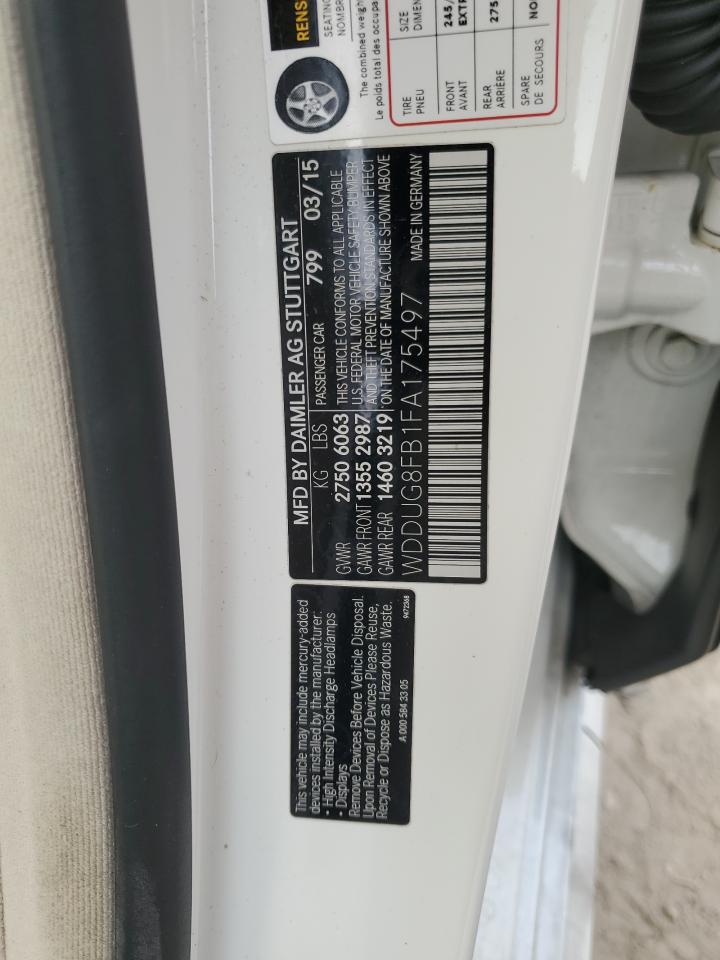 2015 Mercedes-Benz S 550 4Matic VIN: WDDUG8FB1FA175497 Lot: 86257175