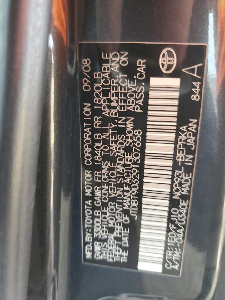 2009 Toyota Yaris VIN: JTDBT903291307658 Lot: 81899975