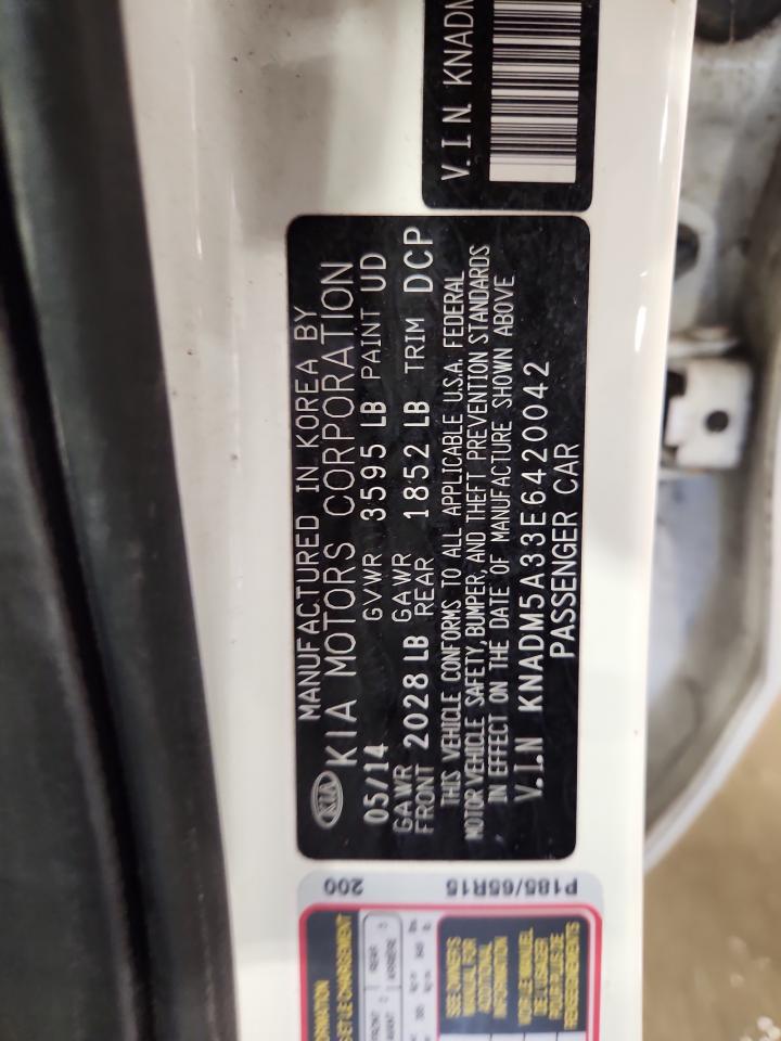 2014 Kia Rio Lx VIN: KNADM5A33E6420042 Lot: 85920595